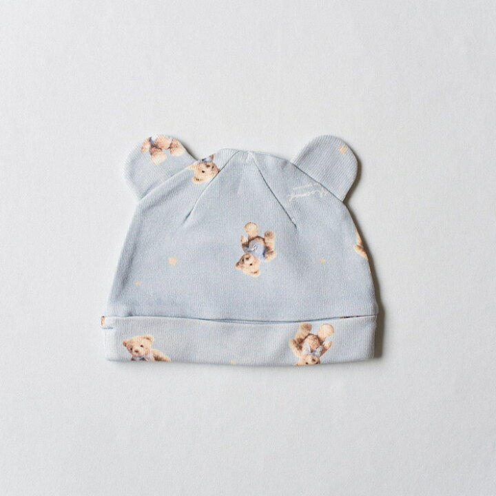 部分現貨🇯🇵預訂 日本直送🇯🇵Mocmof 兩色標籤小熊印花熊耳嬰兒帽