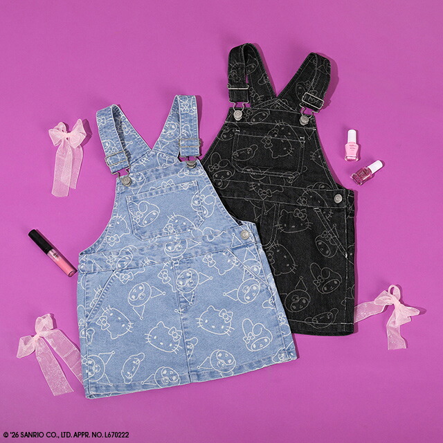🆕【⭐訂購⭐】🌀 🇯🇵 日本直送 #Sanrio 拔染印花 牛仔 #背帶裙［2款選］ 🌀 [ELIA-0188] [261025]
