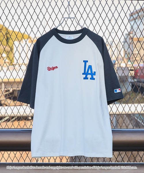 日本直送MLB刺繡T恤  MLB/美國職棒大聯盟 定製 徽章刺繡 復古加工短袖T恤男女可穿