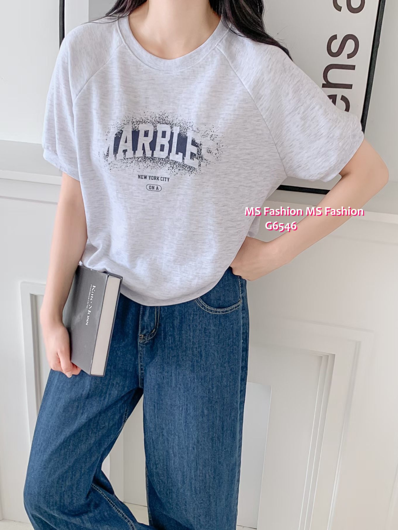 G6546 拼色字母top