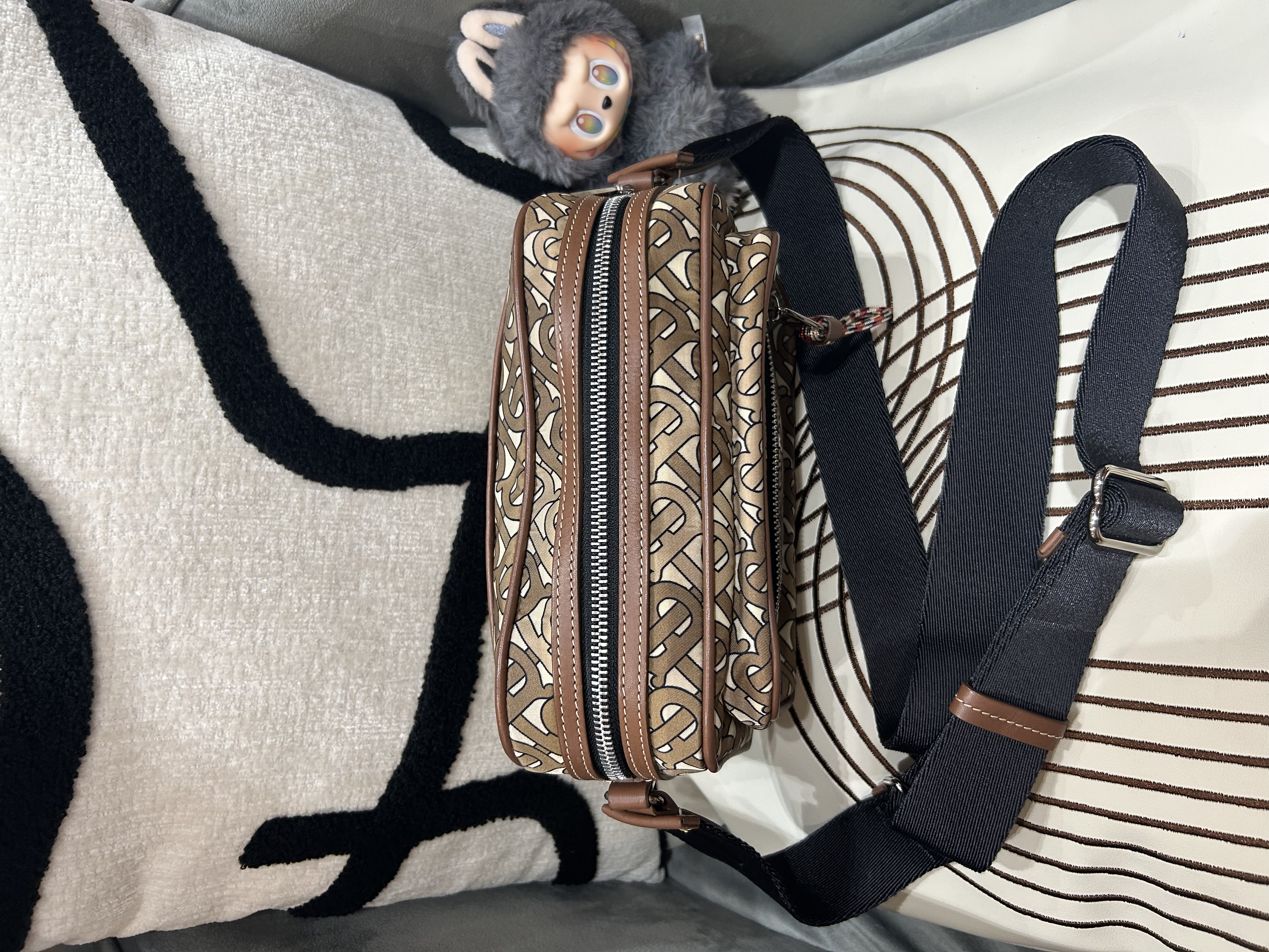 BURBERRY Nylon TB Monogram Shoulder Bag 100%Authentic, 98%New 