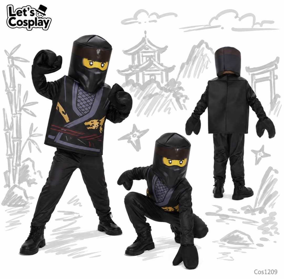 兒童積木人忍者服裝｜學校角色扮演・萬聖節 Costume｜Lets Cosplay 香港現貨