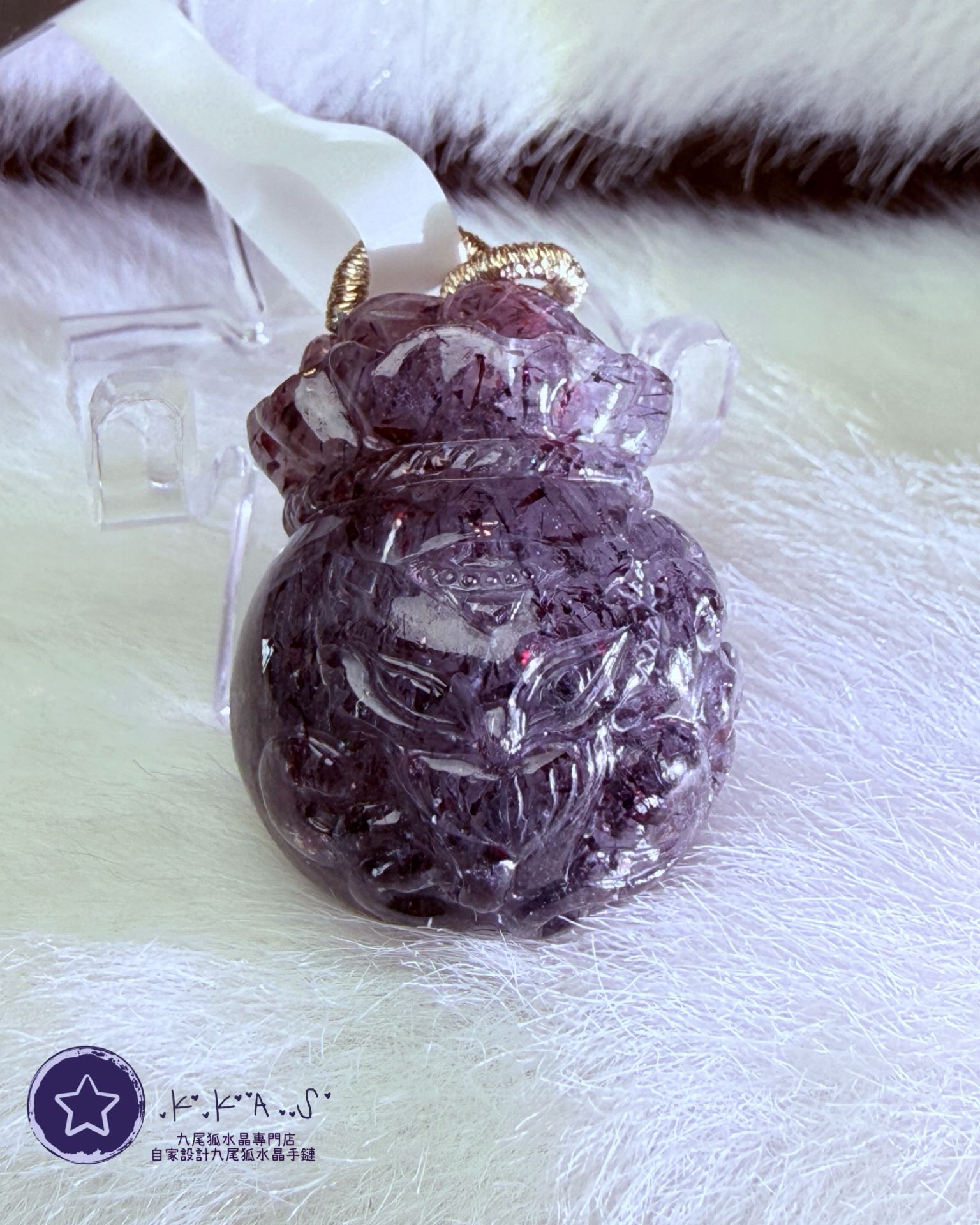 K00191 Black Label 黑加侖煙花超七 錢袋狐 - 吊墜/手牌兩用款