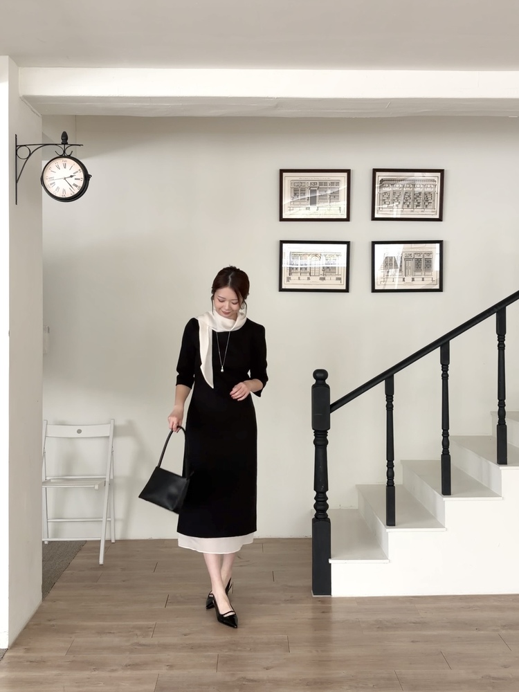 Therese Scarf Dress (Black)