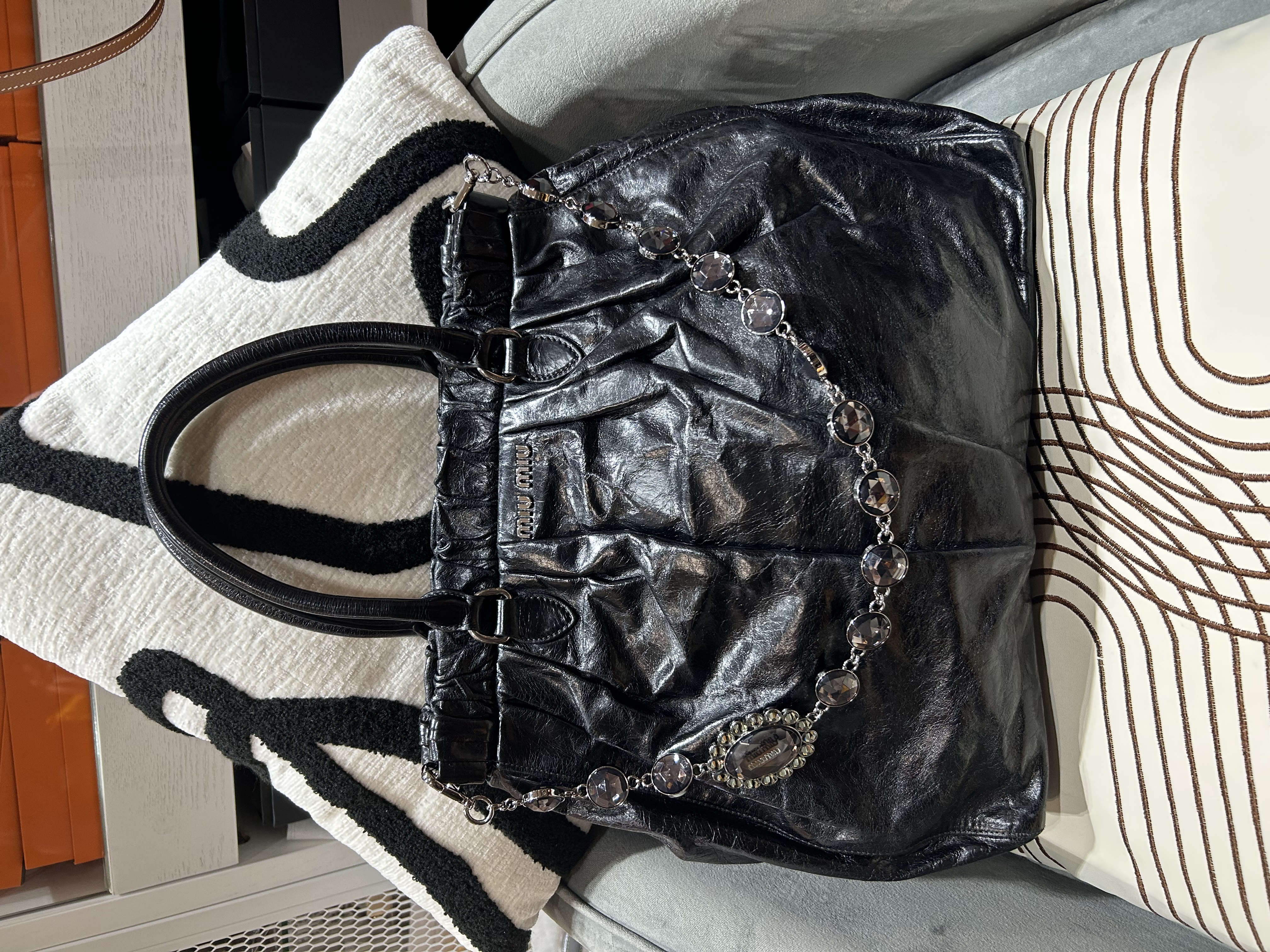 Miu Miu 2Way Shoulder Bag Black 100%Authentic