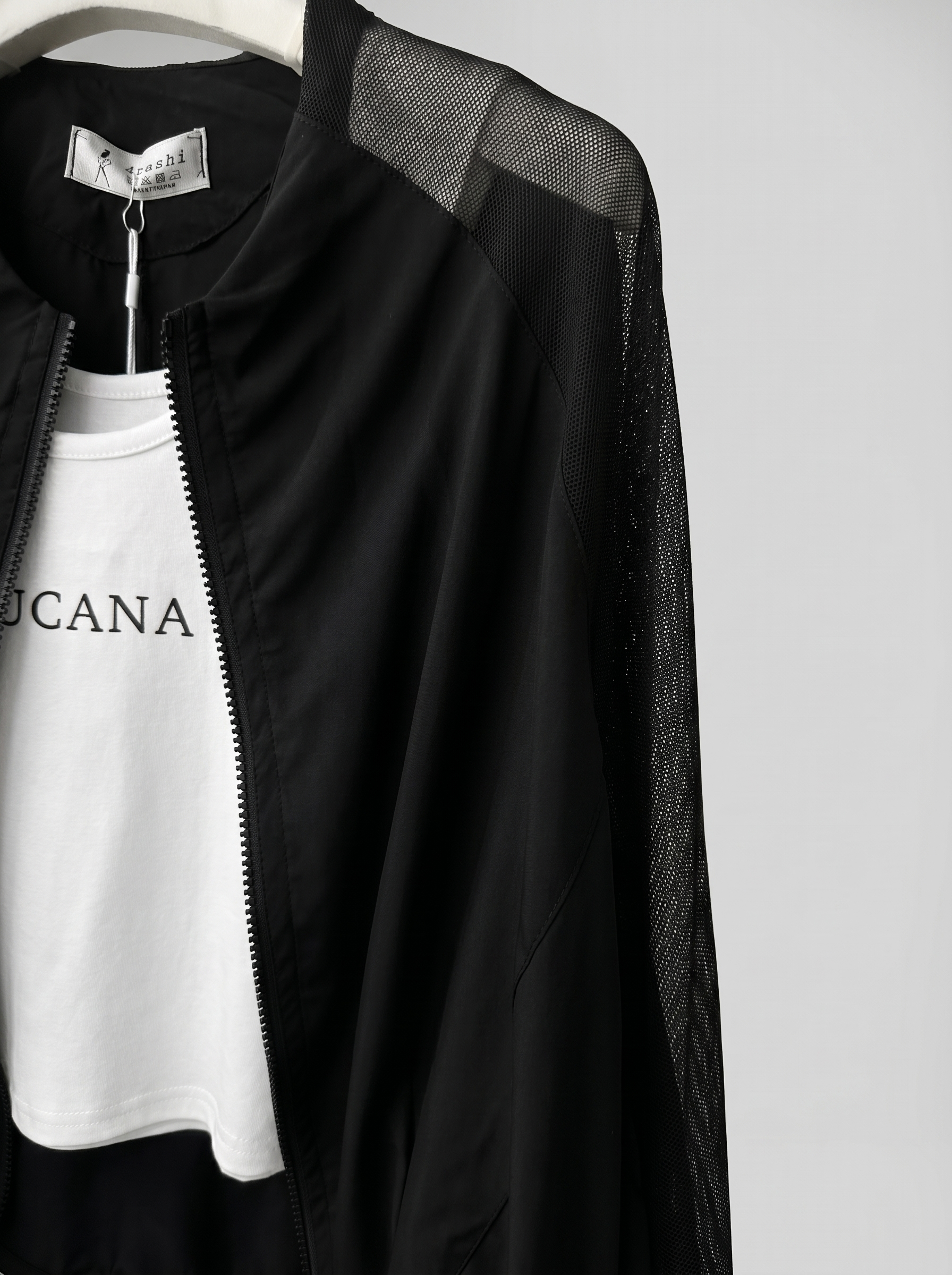 透氣網眼運動風拉鍊夾套裝