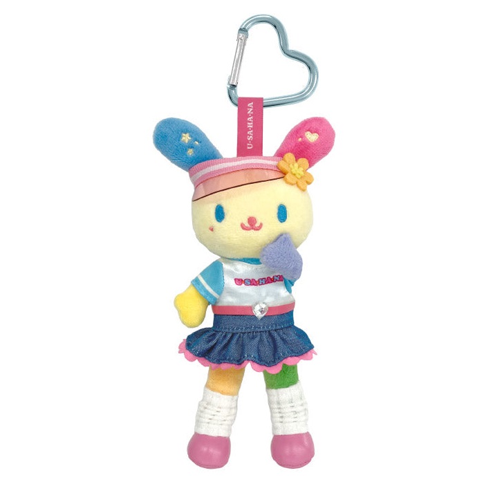 現貨｜Sanrio Usahana 彩耳兔 長腿 日版 毛公仔 吊飾 掛件 連心形扣 (US55-01)