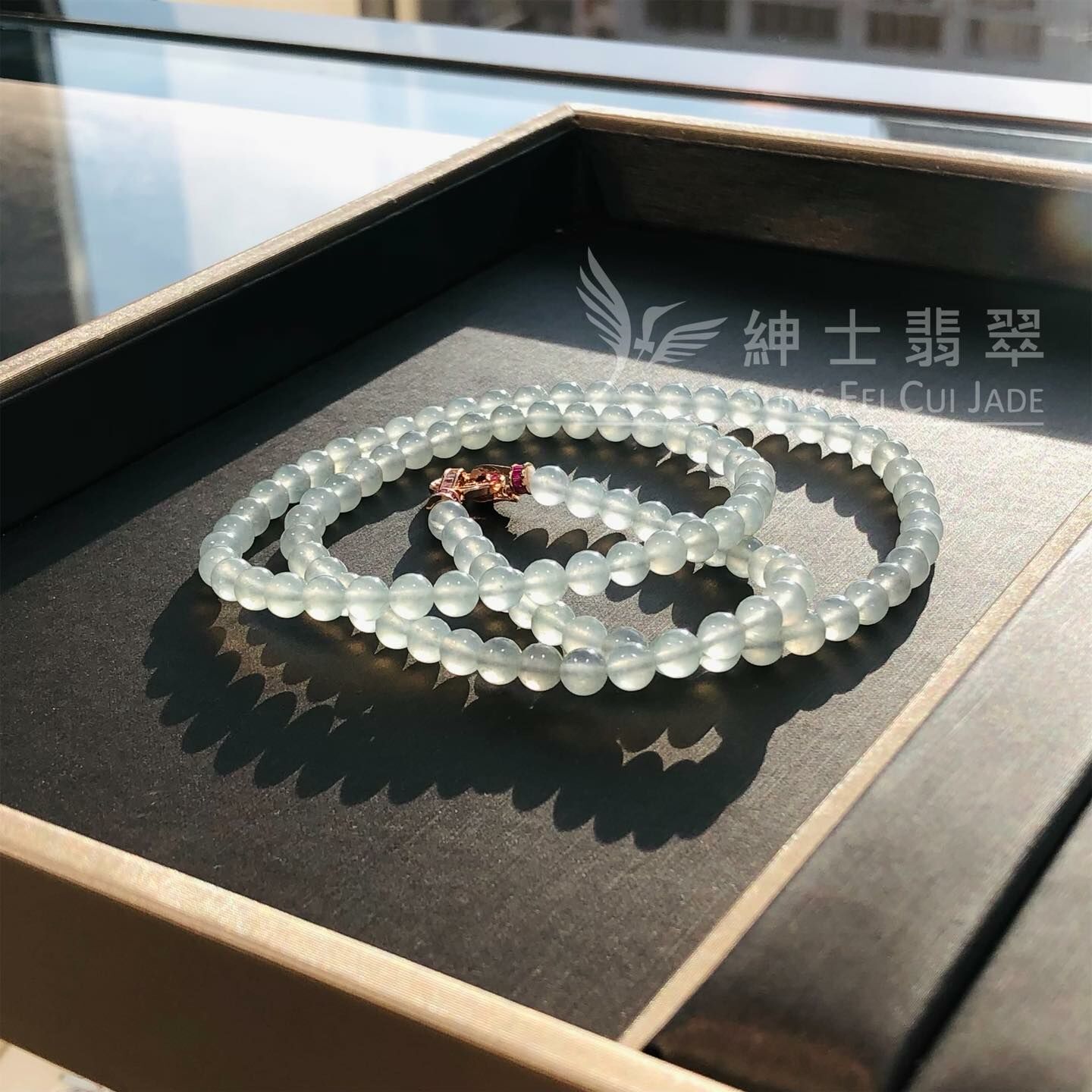 冰種翡翠頸串6mm