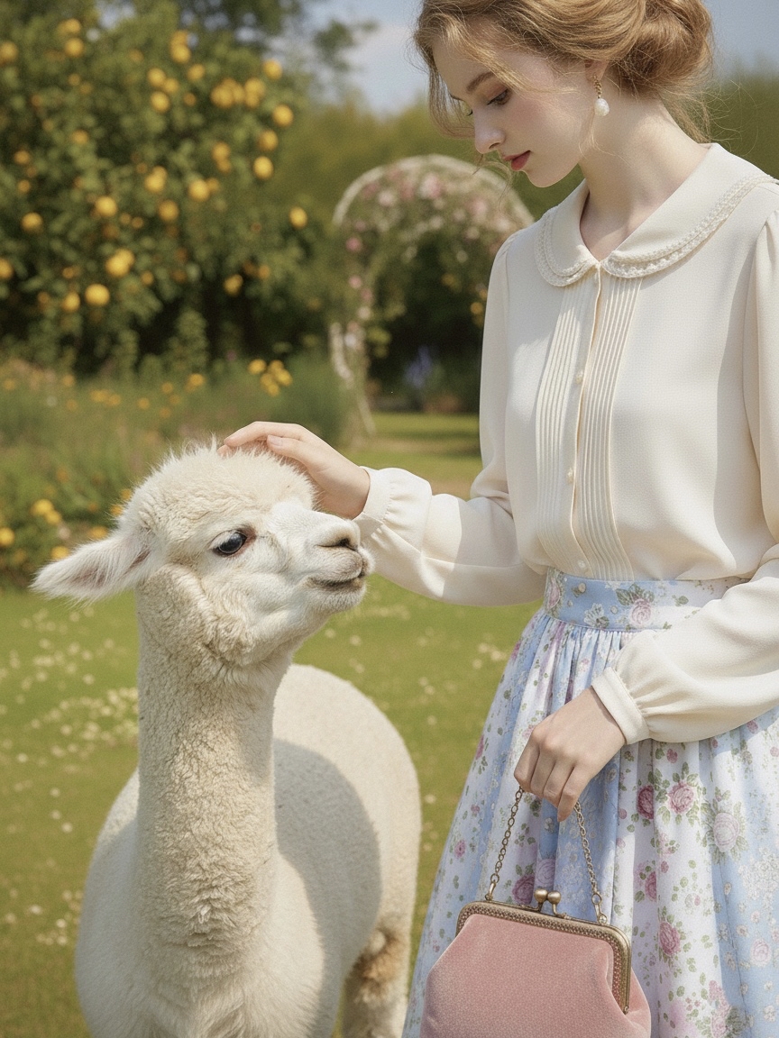 莫奈莊園的晨光日製立體花蕾絲雙領襯衫 Monet's Morning Light ∙ Japanese 3D Floral Lace Double-Collar Blouse