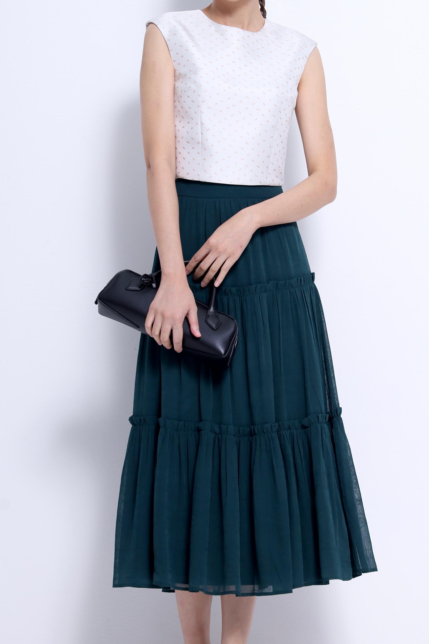 独家荷叶边层次半裙 1409