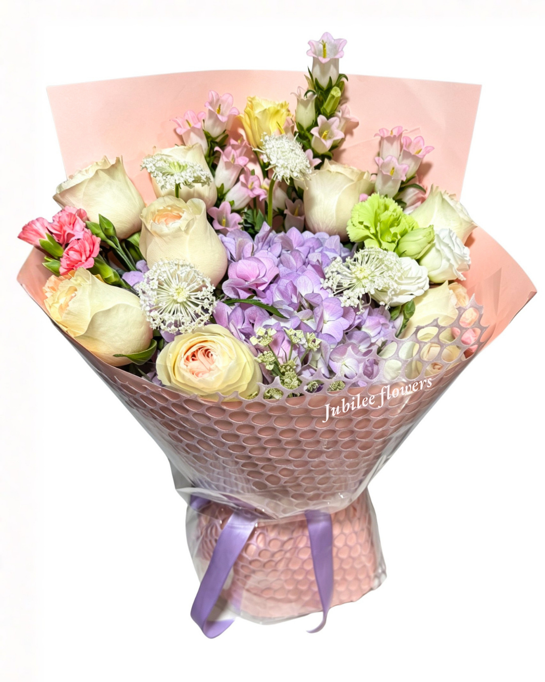 紫色繡球 x 玫瑰花束