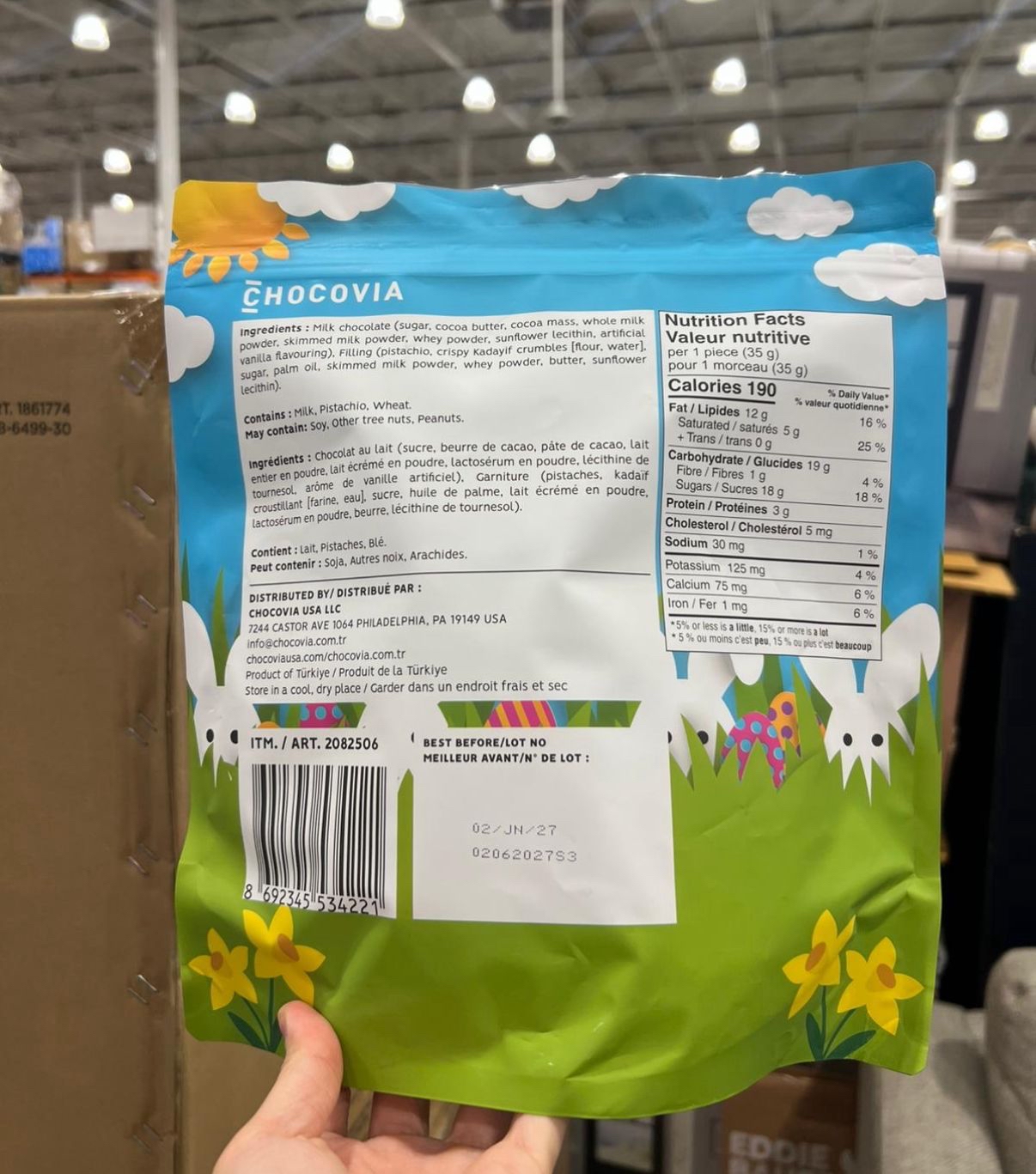 *Chocovia 牛奶朱古力配開心果細絲酥皮* 450g -四月初到貨