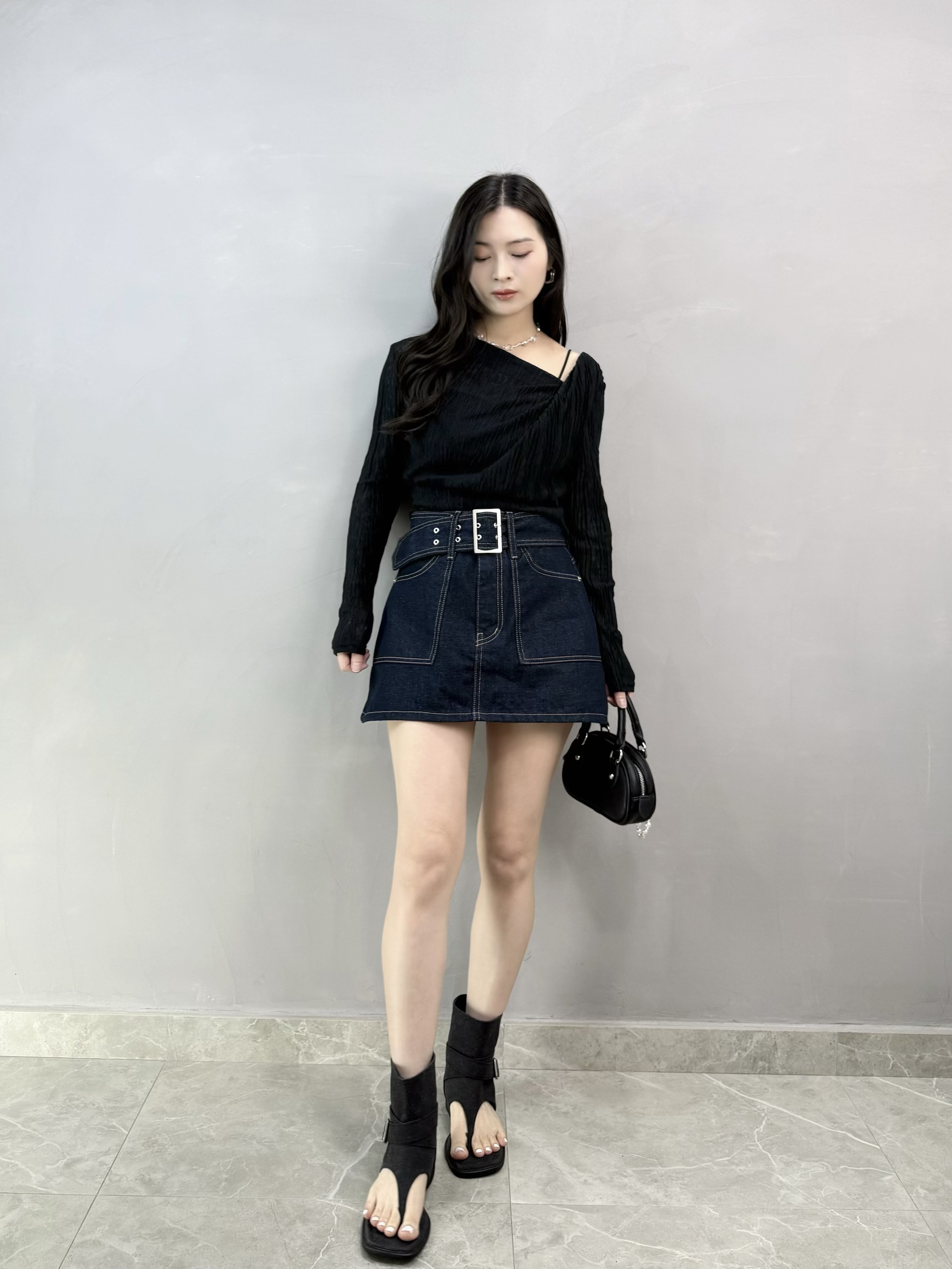 L60 斜領暗紋Top