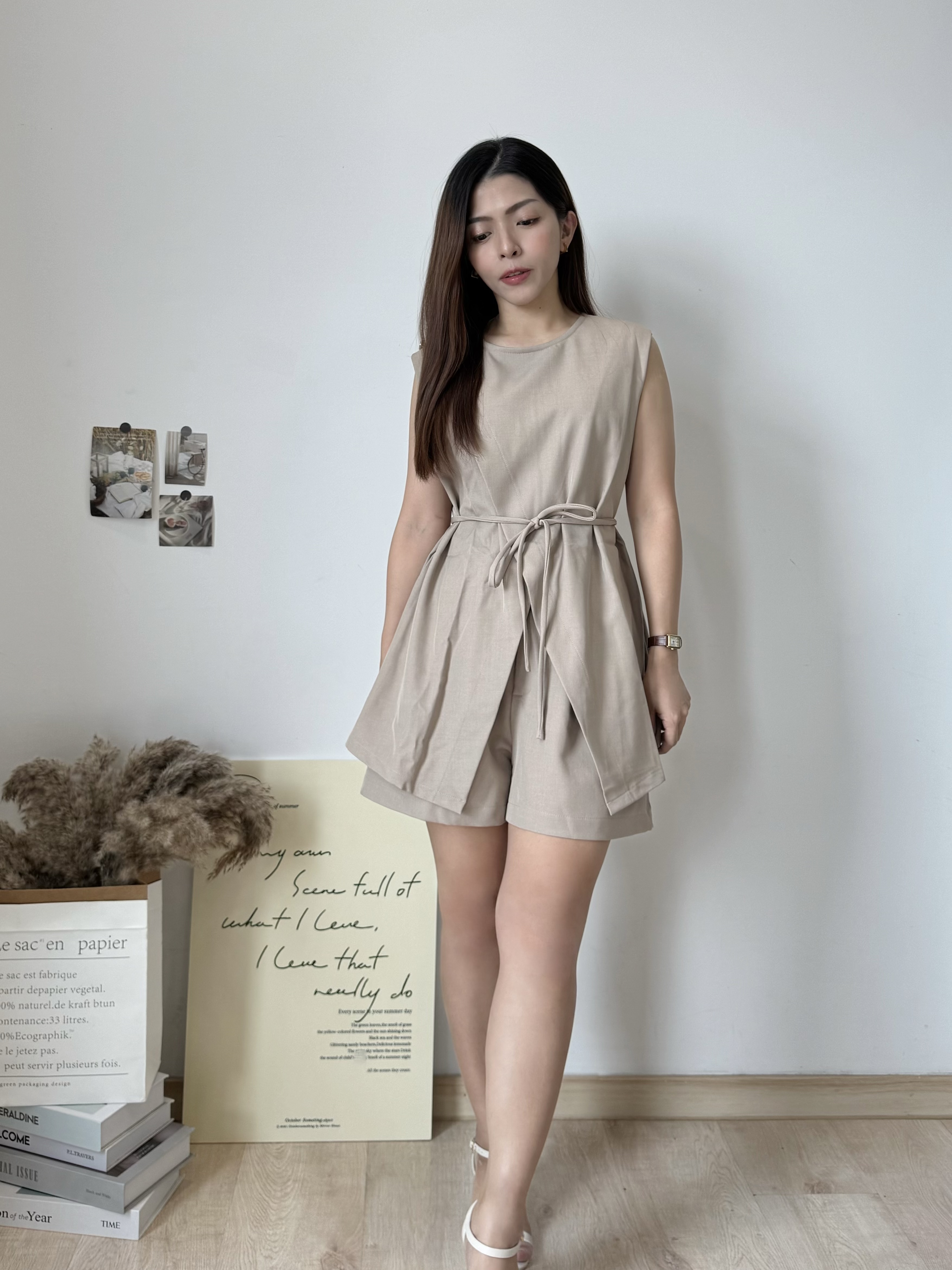 Korean Tailored Tie-Waist Set 韩系系带西装短裤套装 ( 3 colours )