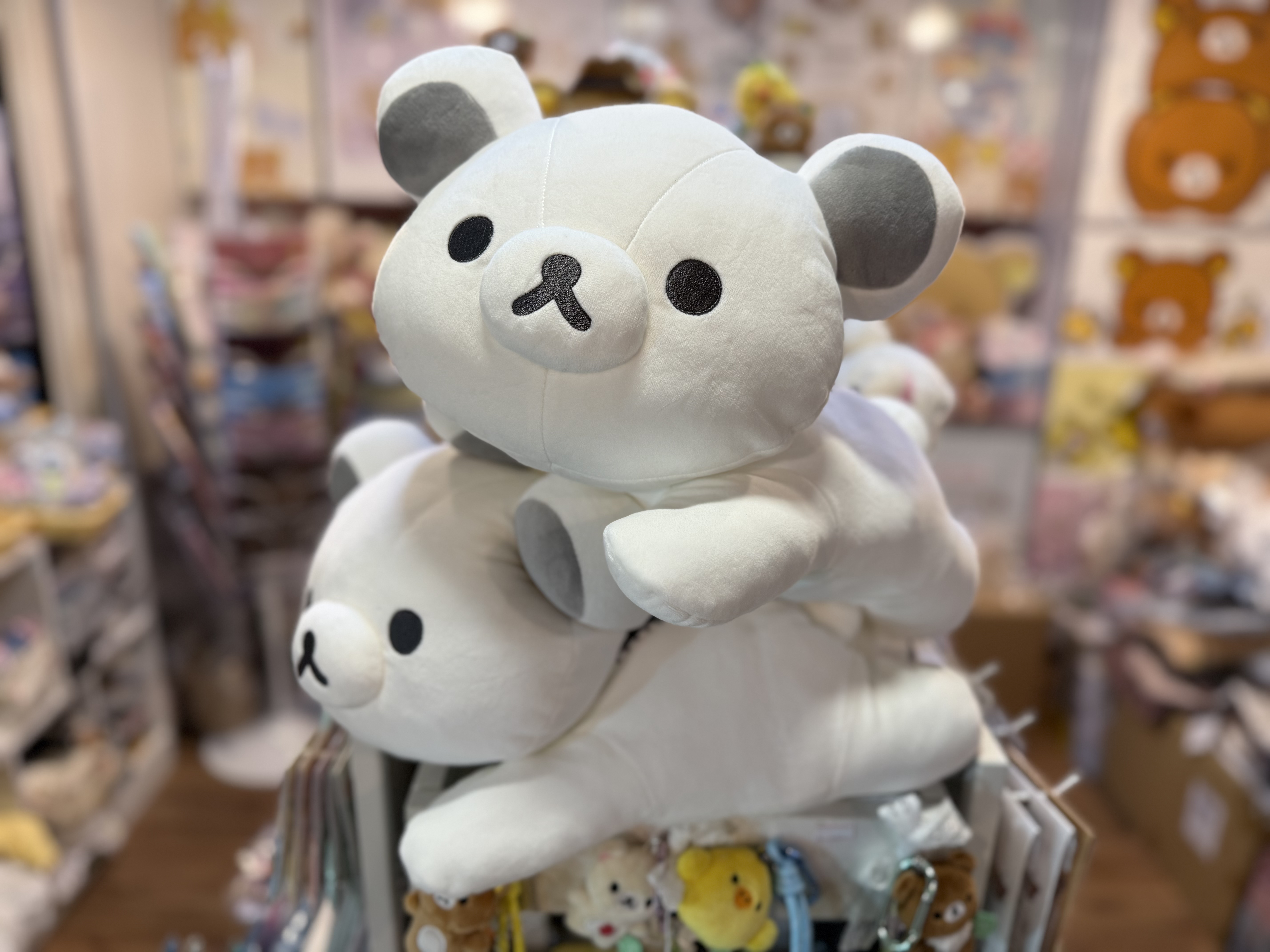 《現貨》全新Rilakkuma黑白造型白色Rilakkuma 趴地公仔（M size)