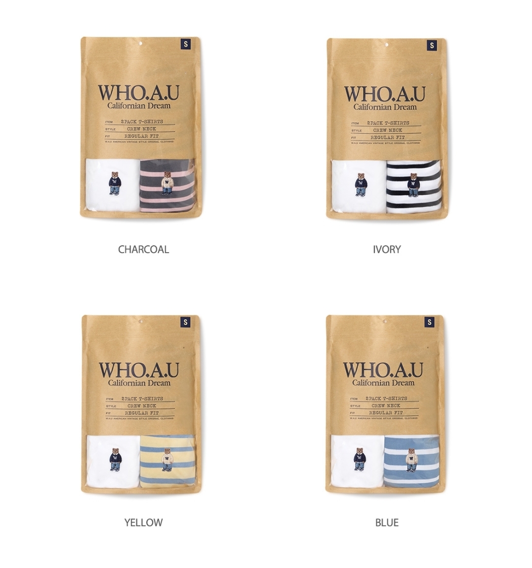 Who.A.U 2026 2-Pack Tee (間條Stripe)