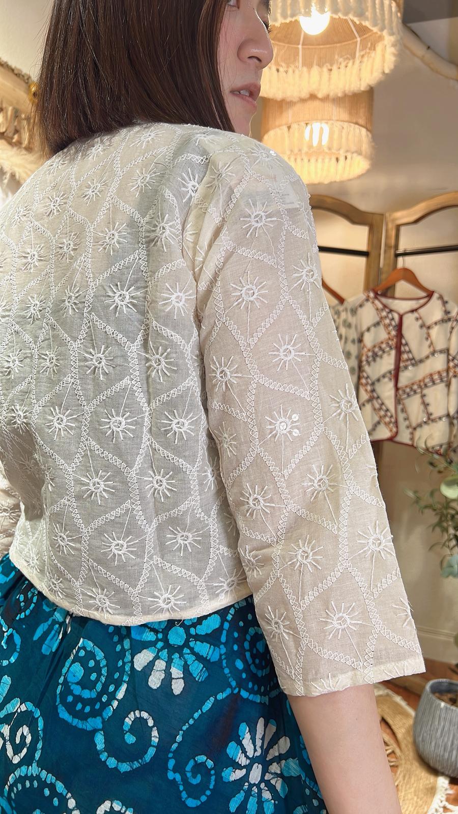 1979 White Bling Bling Paisley Jacket