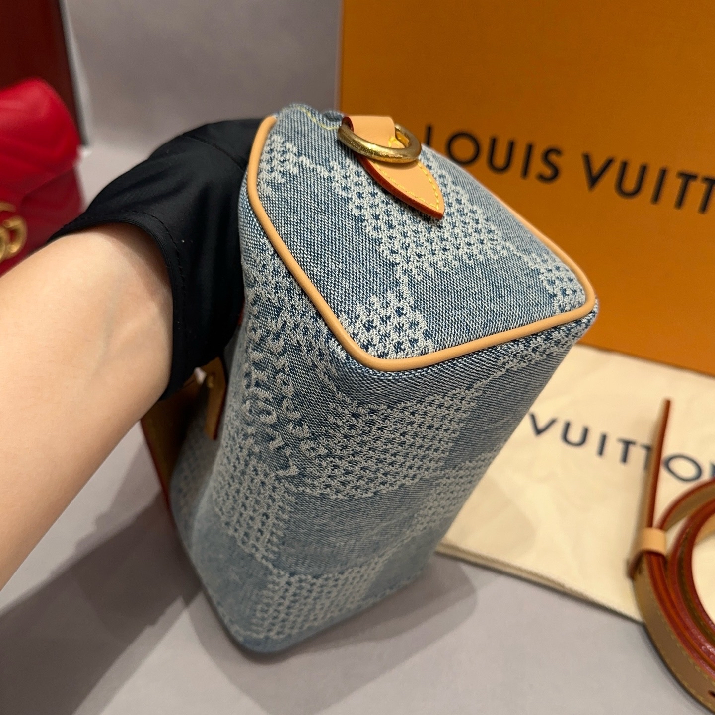 【預訂貨品】Lv 18牛仔丹寧棋盤格speedy