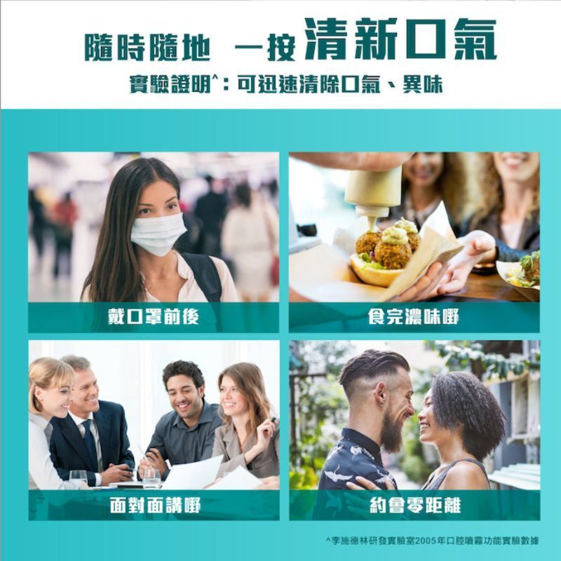 李施德林 Listerine 速效口腔清新噴霧 清凉口味 7.7毫升 x2件裝 消滅99.9%口腔細菌 平行進口 (00294)