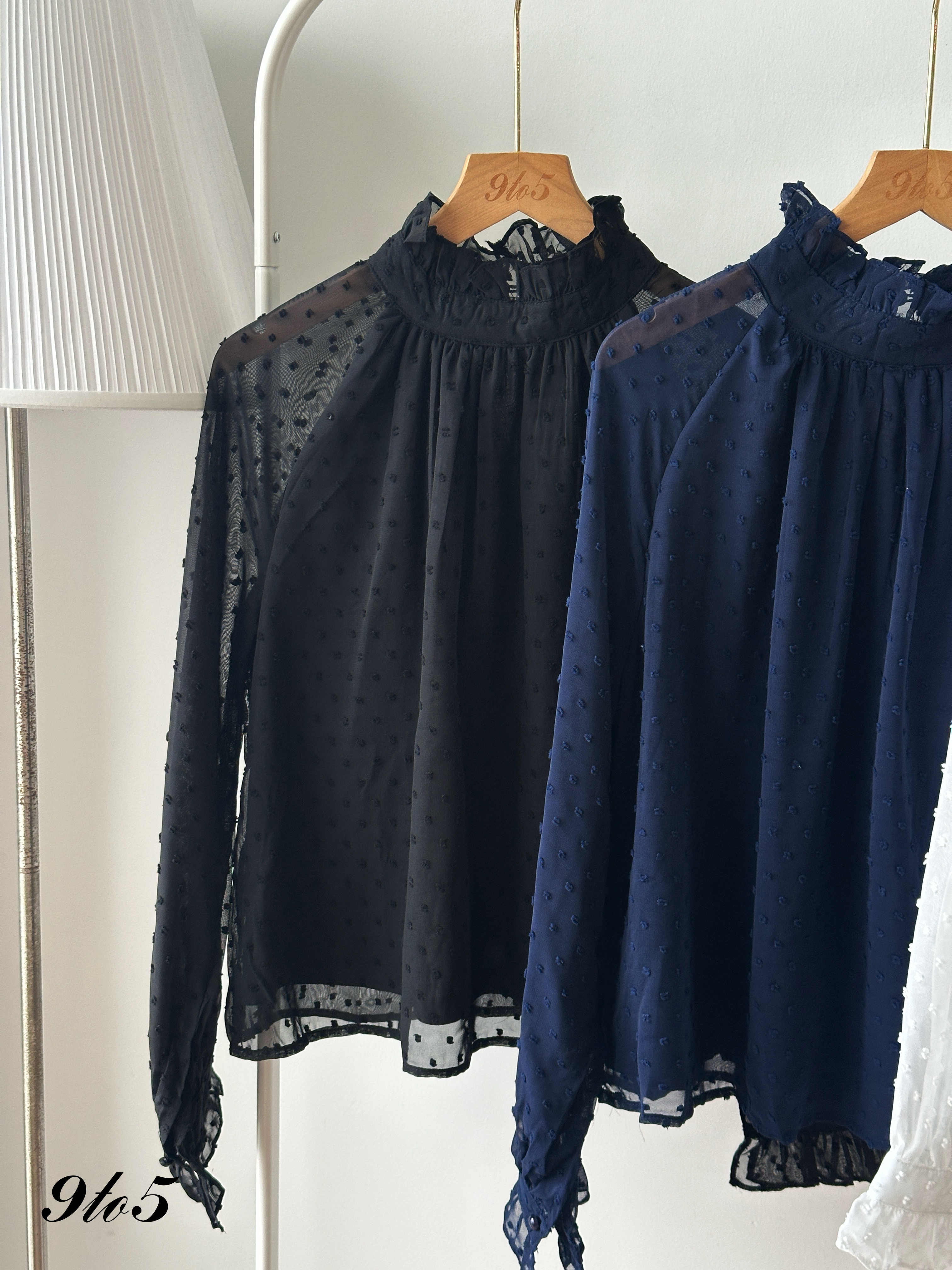 T4405 Ruffle Mock Neck Shirt - 3 Colors 