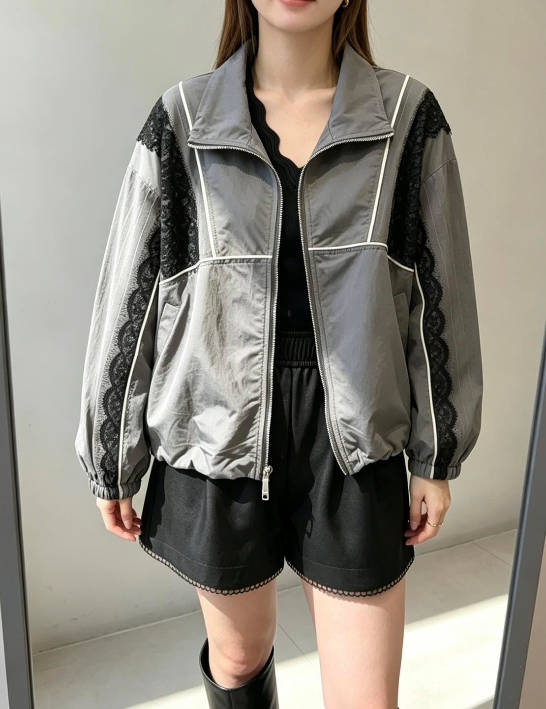 拼lace 條子外套