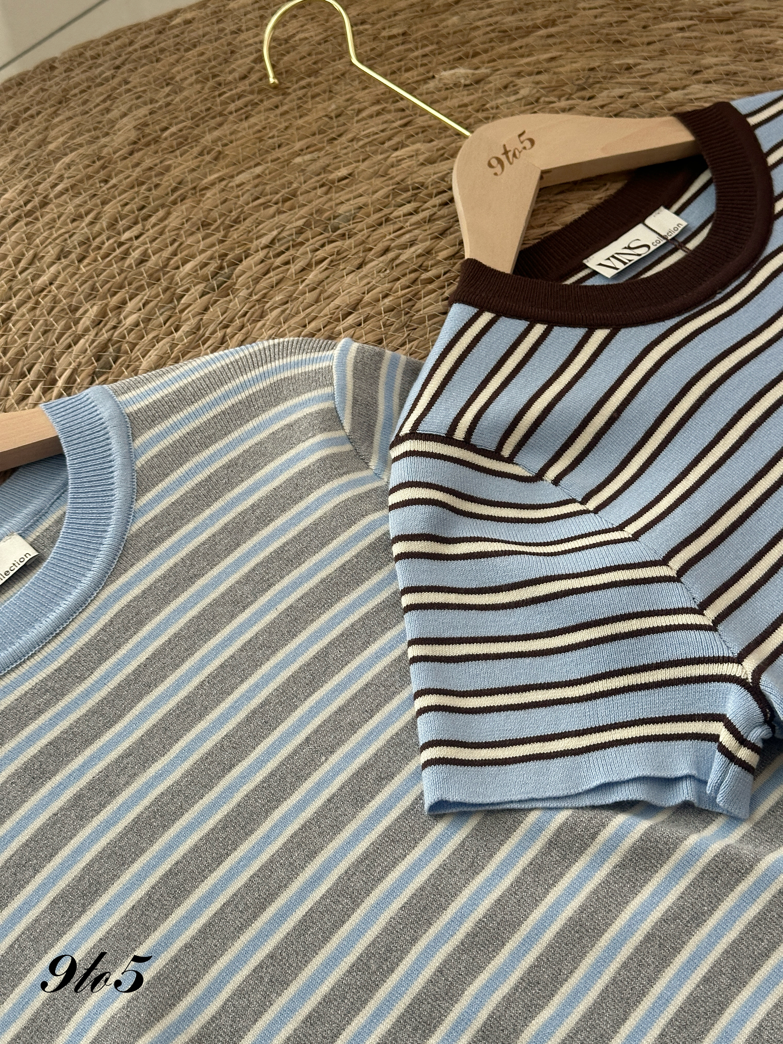 T4192 Stripe Knit Crop Top - 3 Colors 