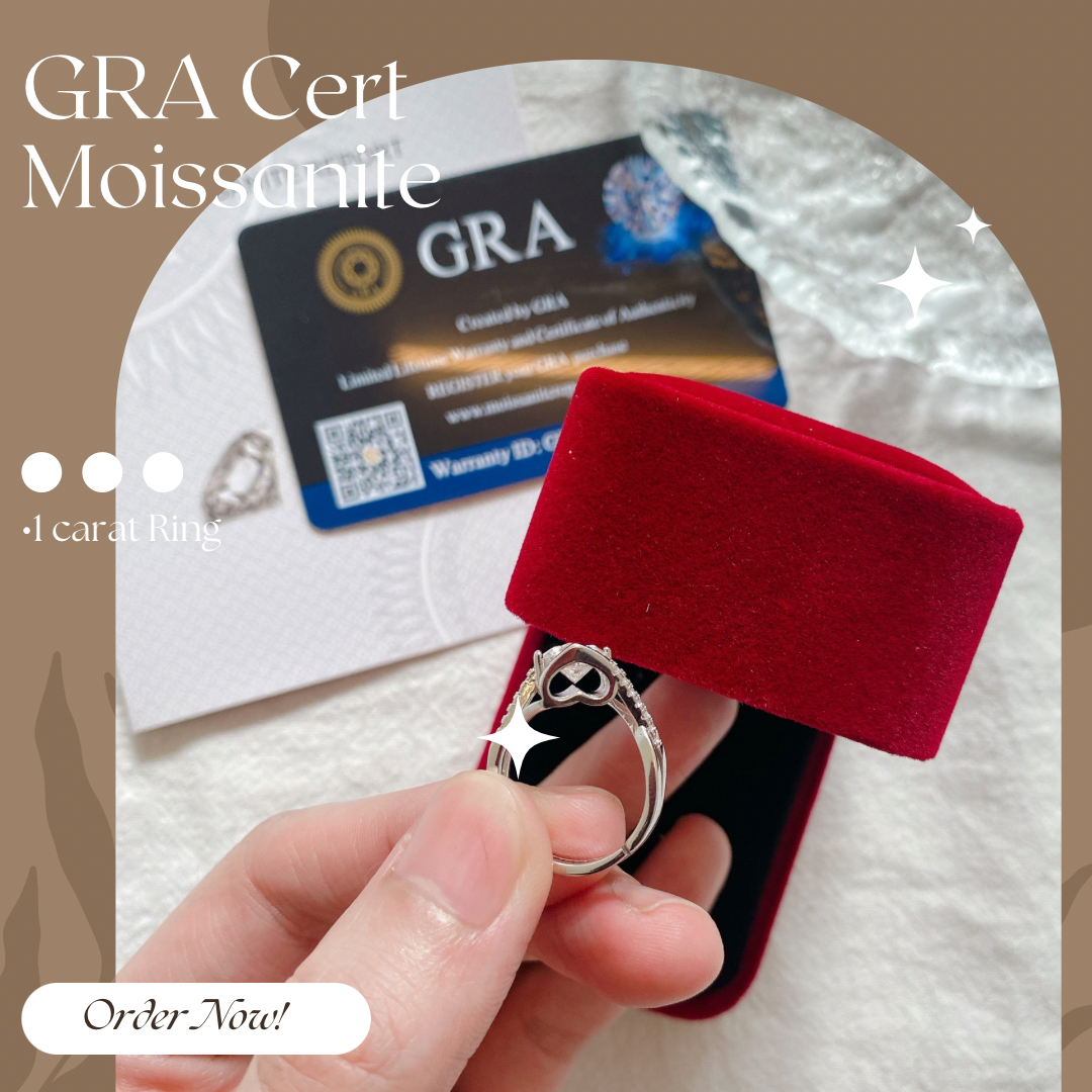Moissanite Collection 1 carat Ring 033 【FREE size: Adjustable Ring】