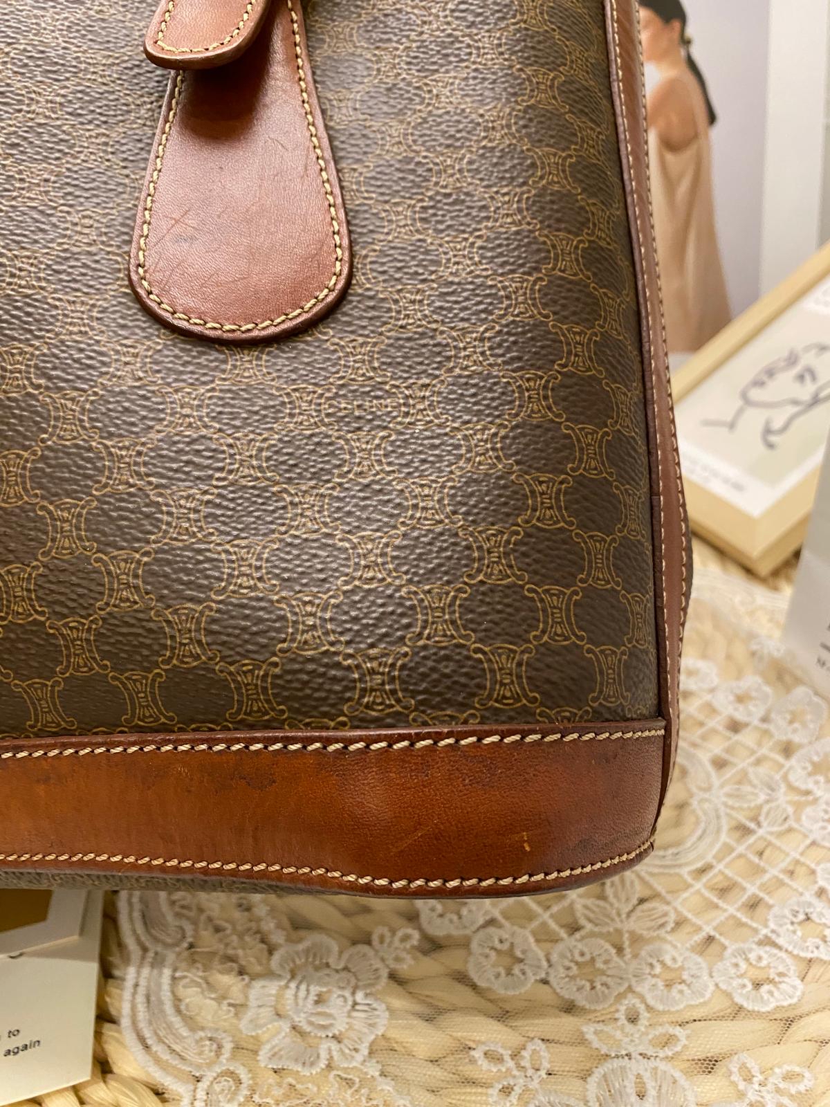 Celine Vintage Macadam Triomphe Bucket Bag