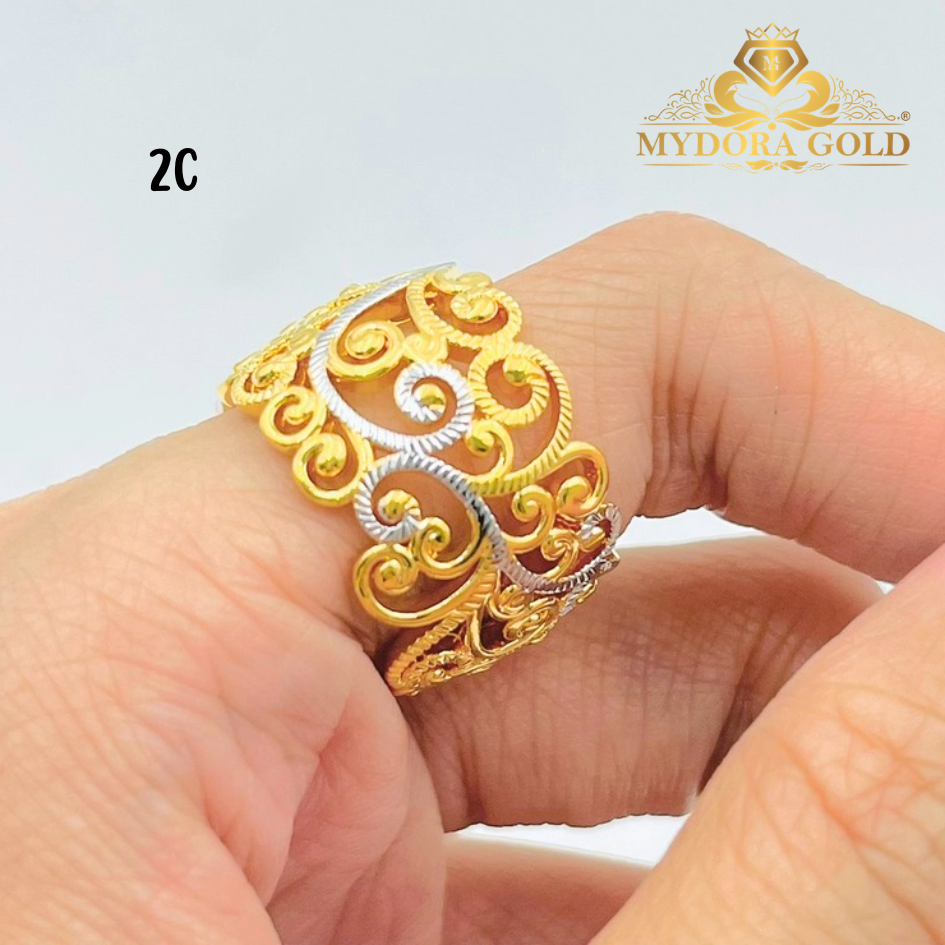 MYDORA Cincin Tiara Jawa Anggun Pahat (5G) l EMAS 916/22K