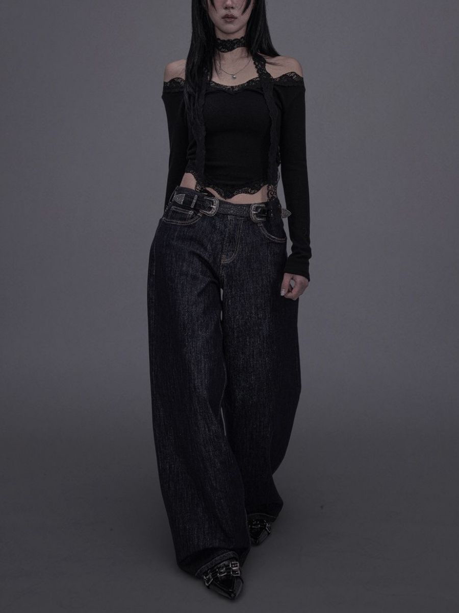 No-Fade Wide-Leg Jeans