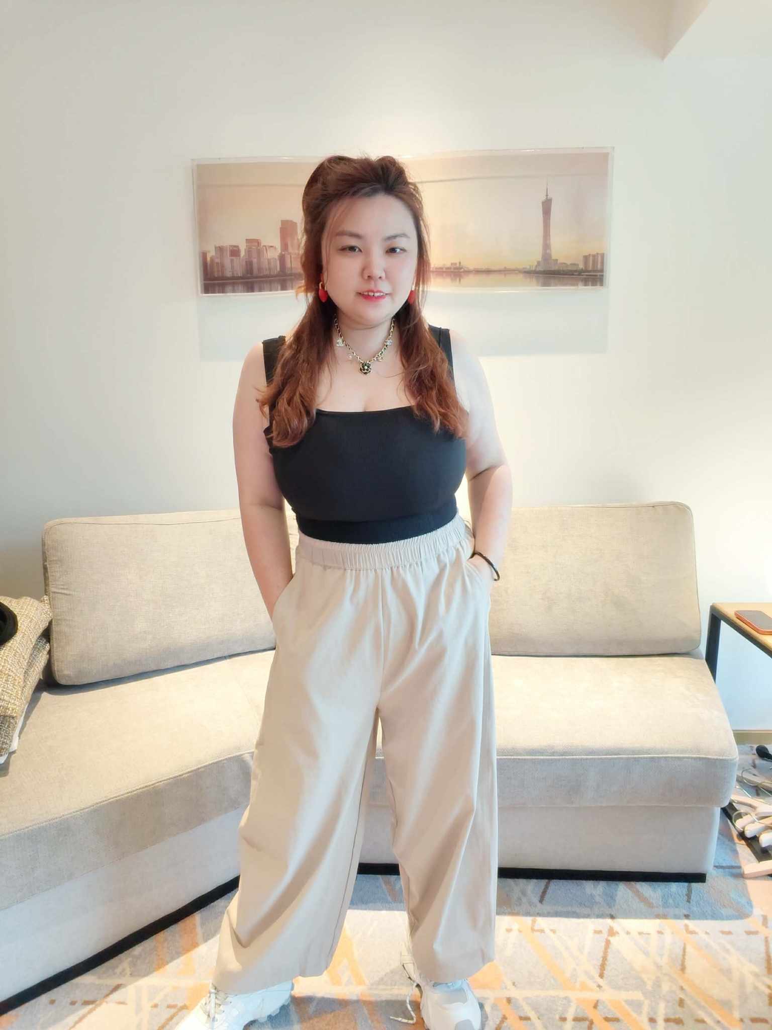 YCH04 1908 大码简约款阔腿长裤