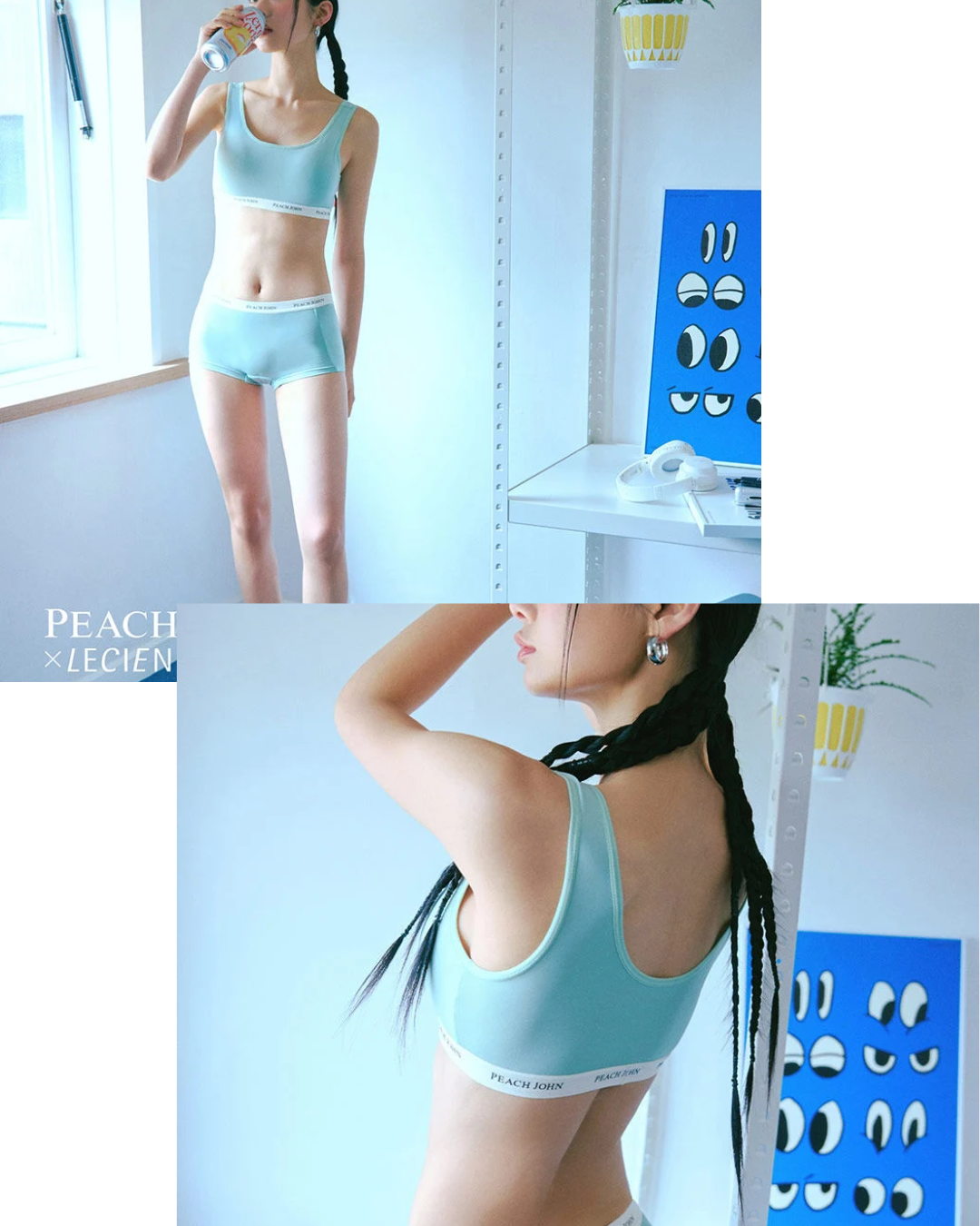 日本代購【 2026新色 日本直送 PEACH JOHN × LECIEN 聯乘 運動感 背心型 胸圍 & 平腳底褲 |  Sporty Half Top Bra & Shorts 】