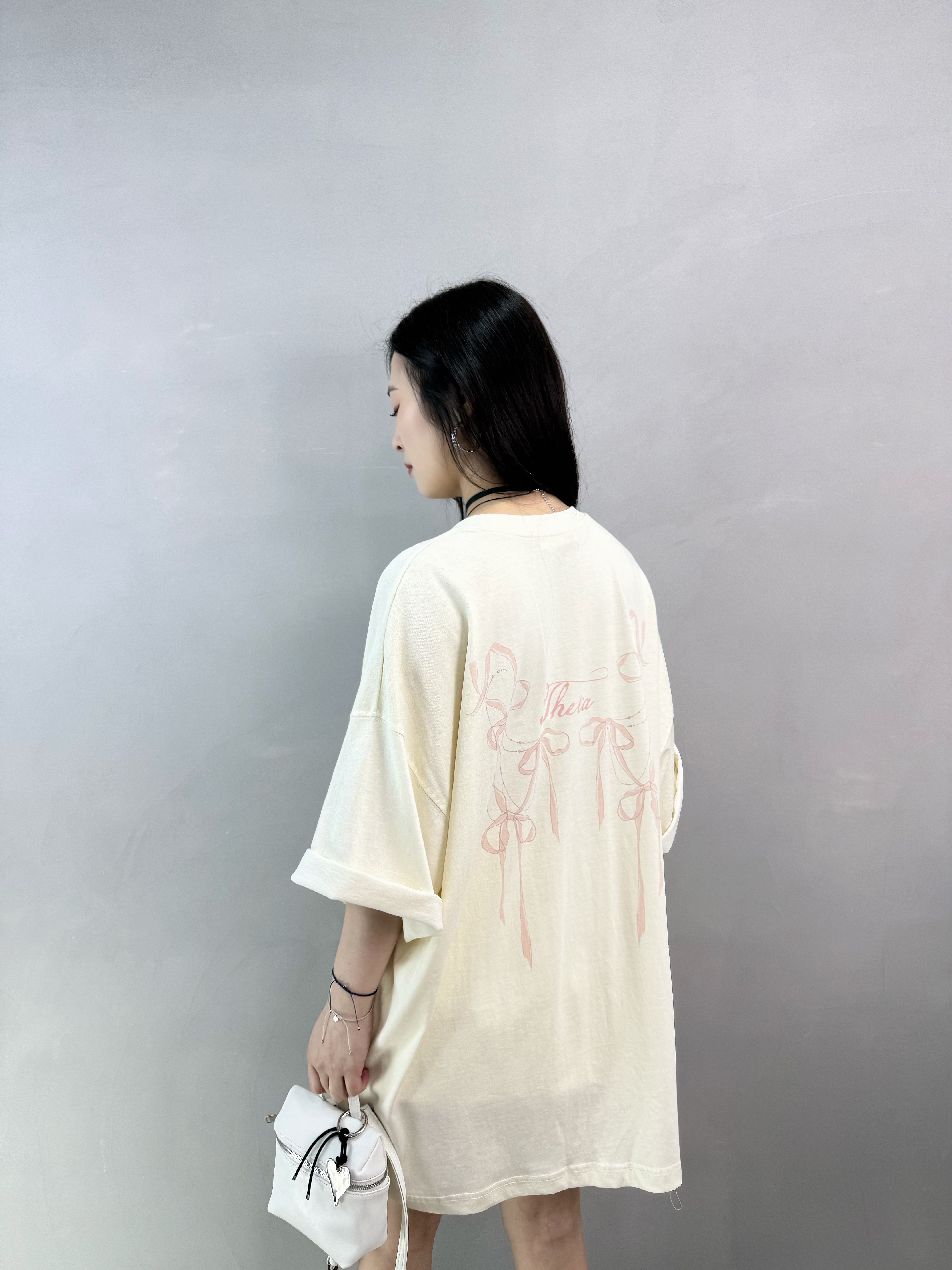 K75 蝴蝶結洗水棉Tee