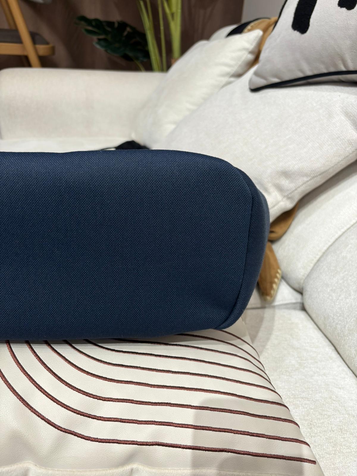 HERMES Grooming tote bag Stamp C shoulder bag Navy 100%Authentic,98%new✅strap✅dust bag  