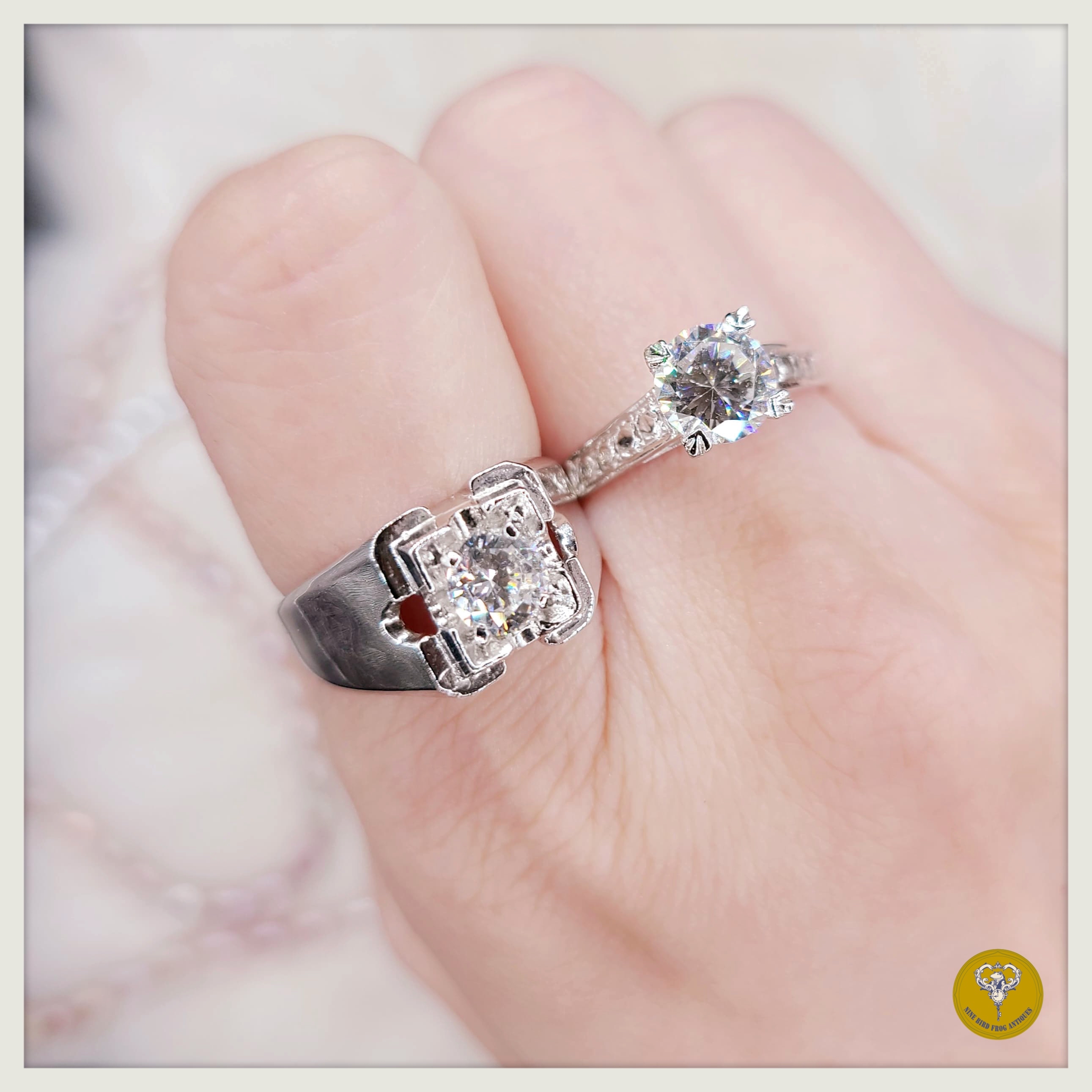 80年代仿鑽石包金對戒