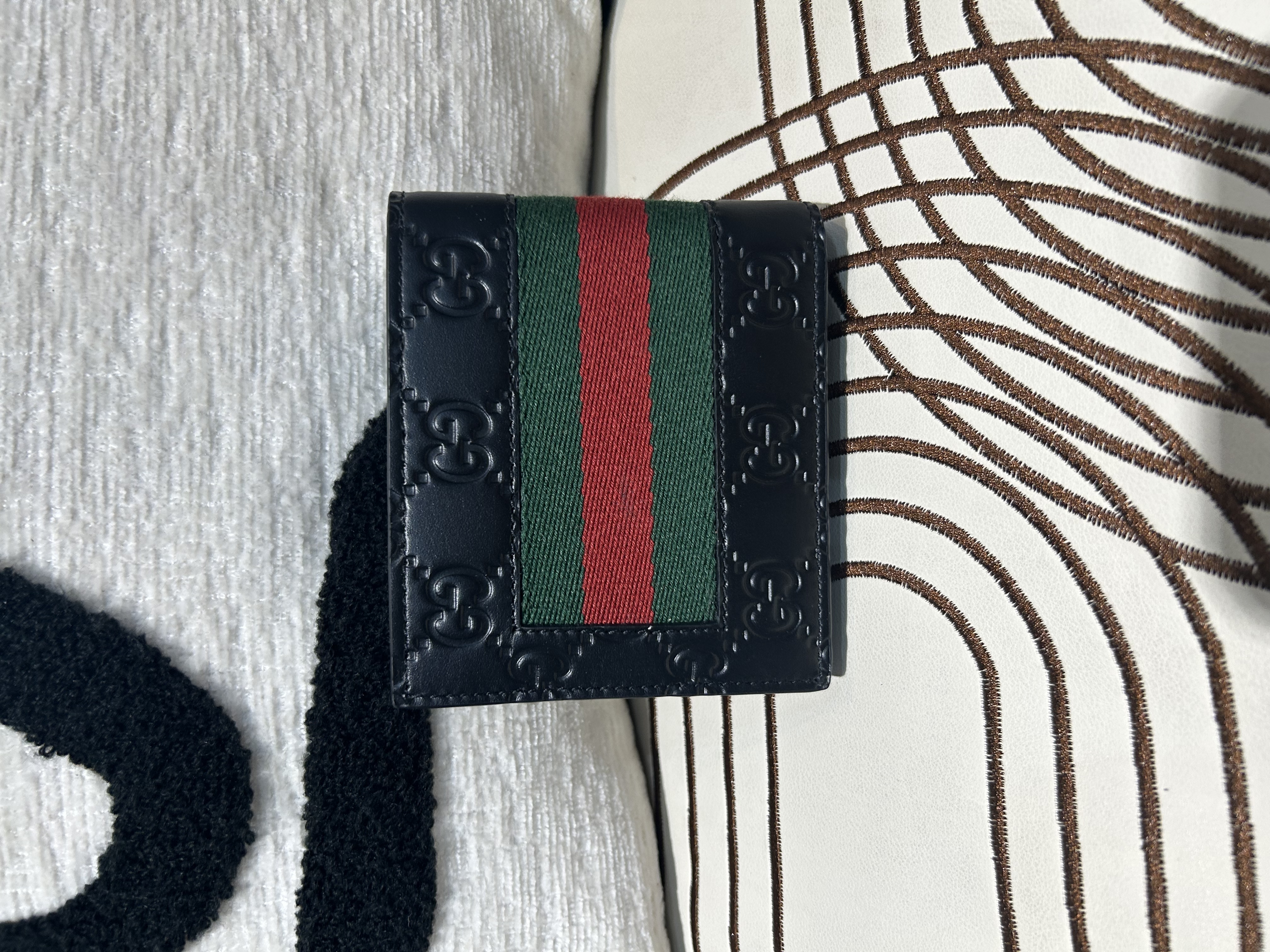 未使用品 Gucci Short Wallet Black Calfskin GG Supreme 408827 100%Authentic, Unused未使用品 ☑️Dust bag☑️Box
