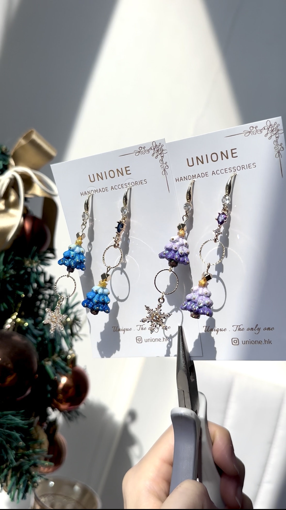 雪花糖果雪霜聖誕樹耳環❄️🎄(2色)