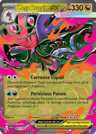 Pokemon TCG Mega Evolution-Chaos Rising - Mega Dragalge EX-065/086