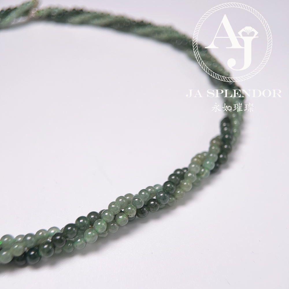 FB-G24 天然翡翠A玉 綠野仙蹤扭紋設計項鏈