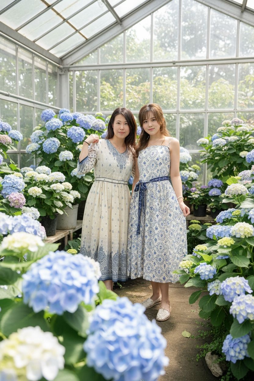 1673 Blue And White Flower Sleeveless Adj. OP 48''