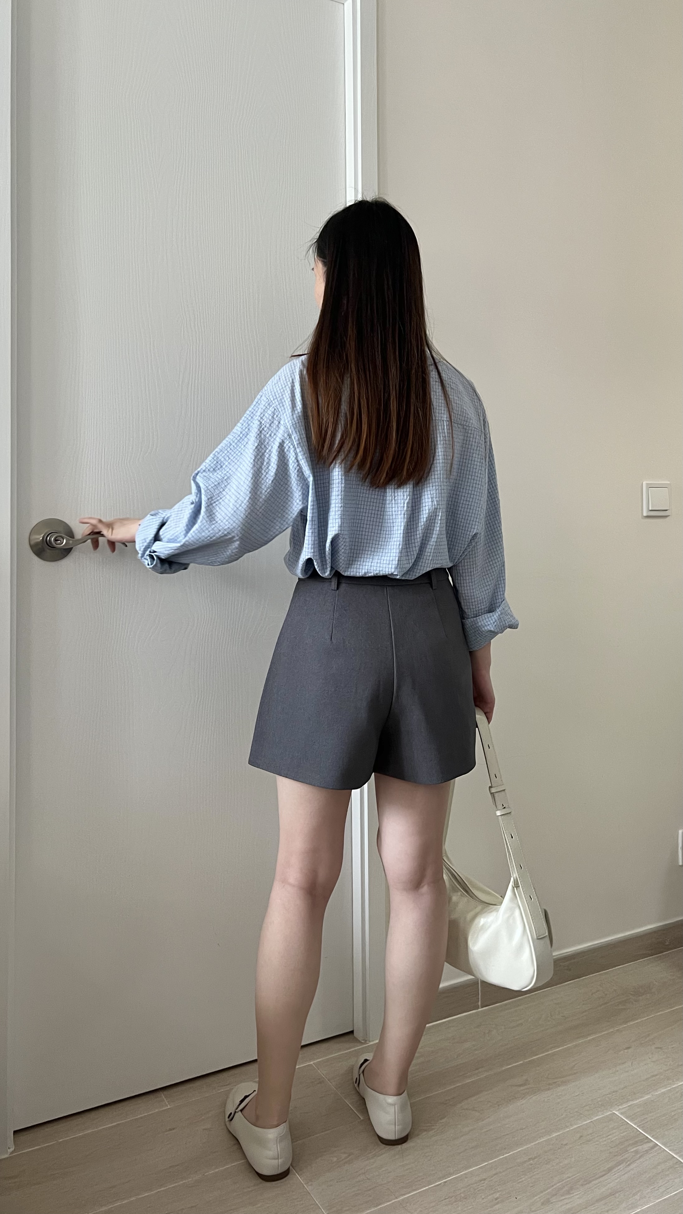 A cut俐落短褲 送皮帶 百搭不易皺