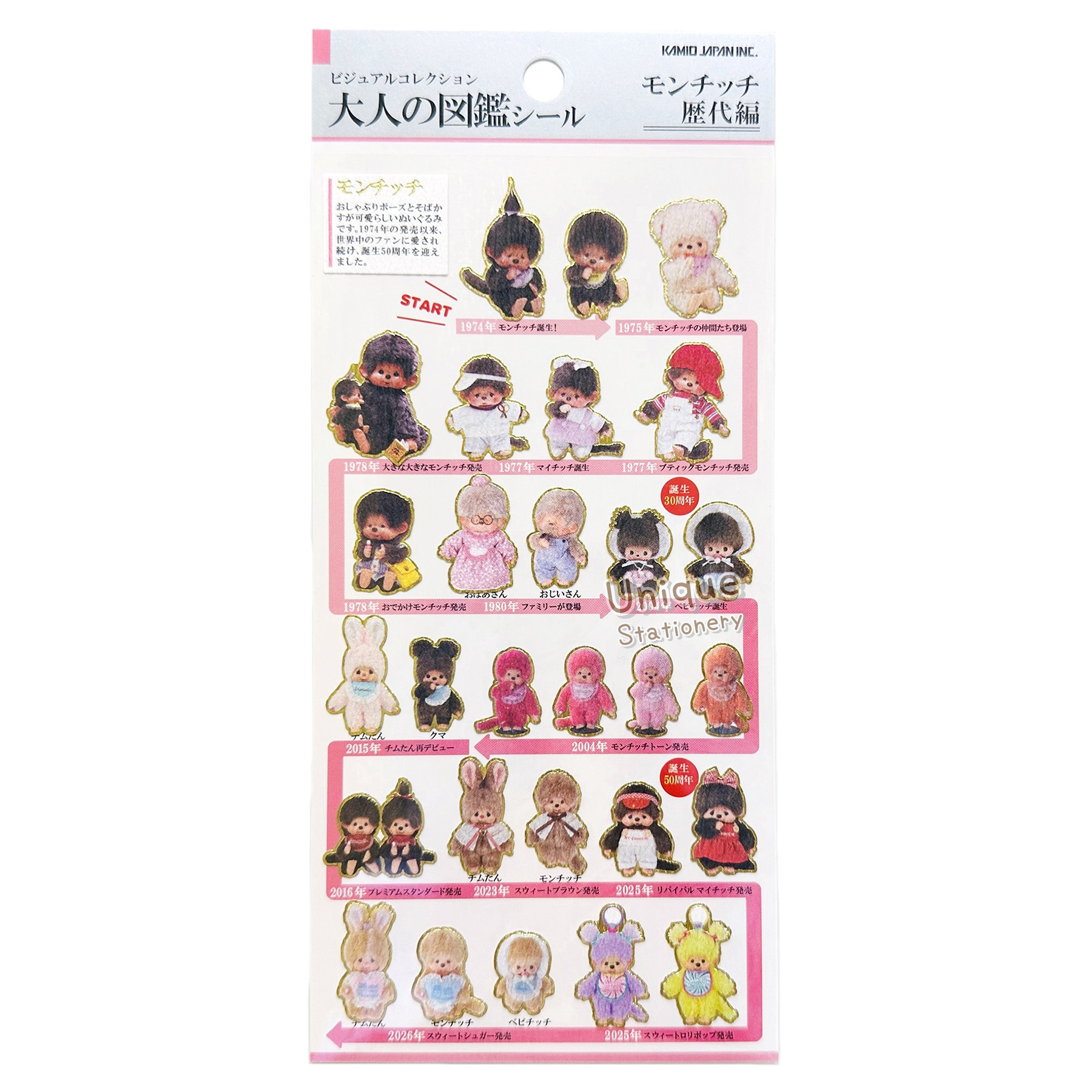 現貨｜Monchhichi 大人之圖鑑系列 日本製 貼紙 (234602)
