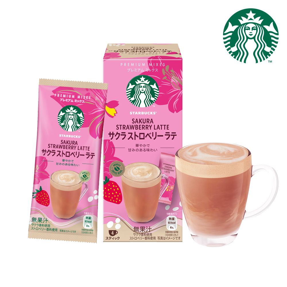日本直送 Starbucks 櫻花草莓風味拿鐵 24g*4入