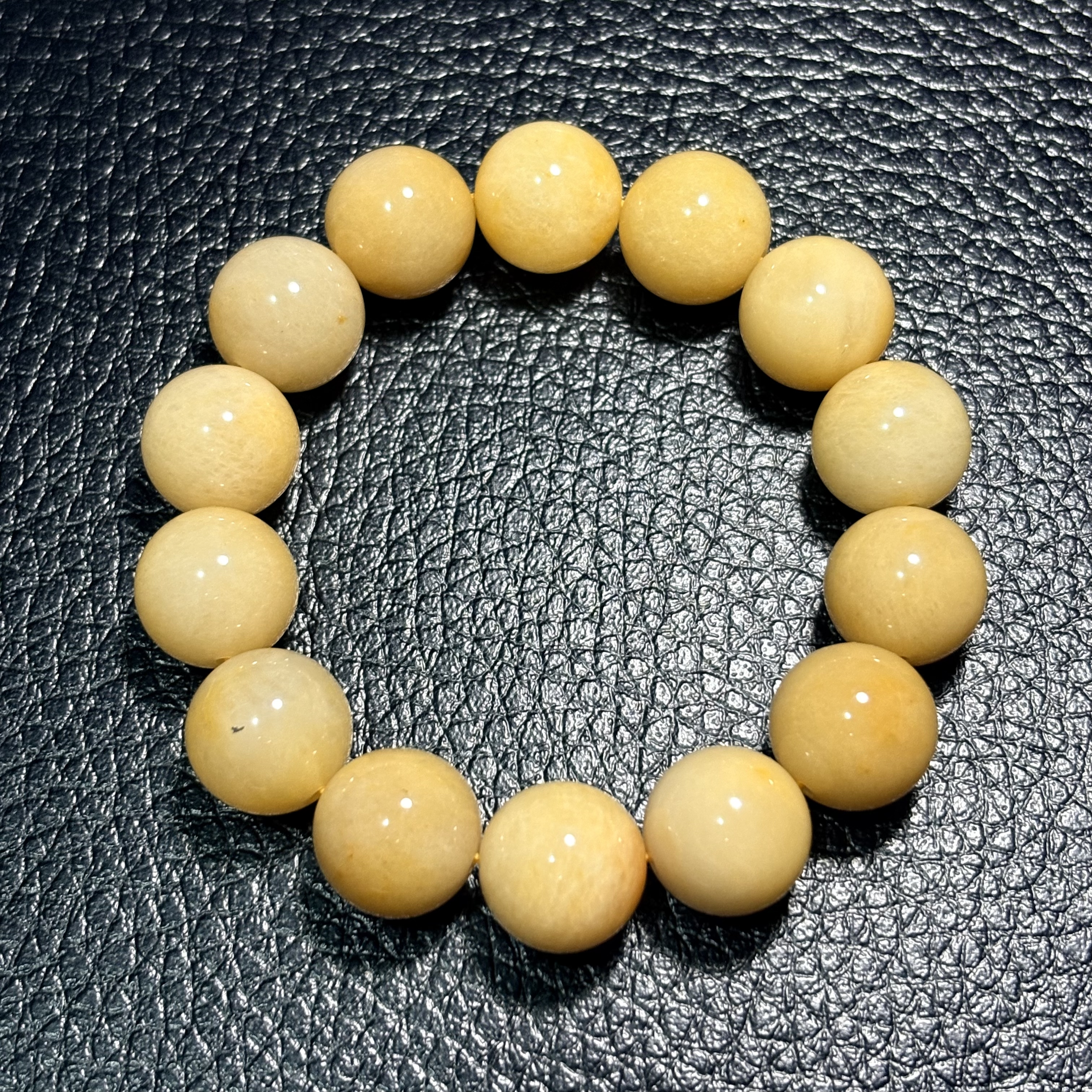 【化太歲】金絲玉玉石手串No.1937｜規格：15mm珠16cm手圍