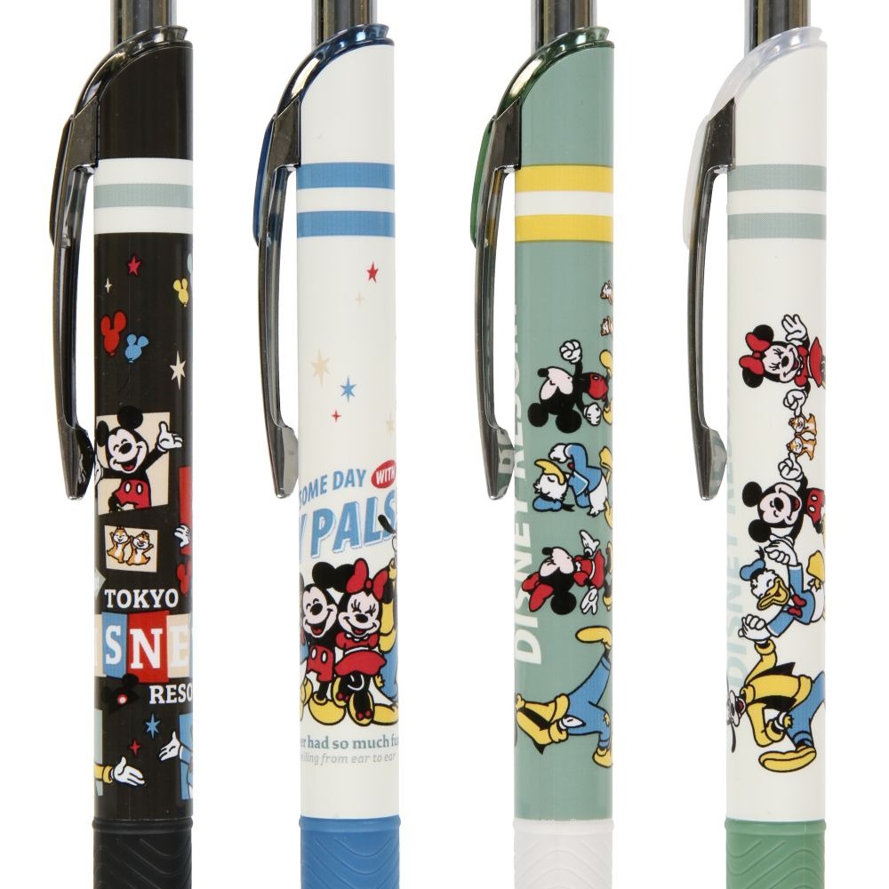 現貨｜【日本 Disney Store 限定】一套四枝 Mickey & Friends 米奇與朋友 日本製 Pentel EnerGel 0.5mm  黑色 啫喱筆 (073784)