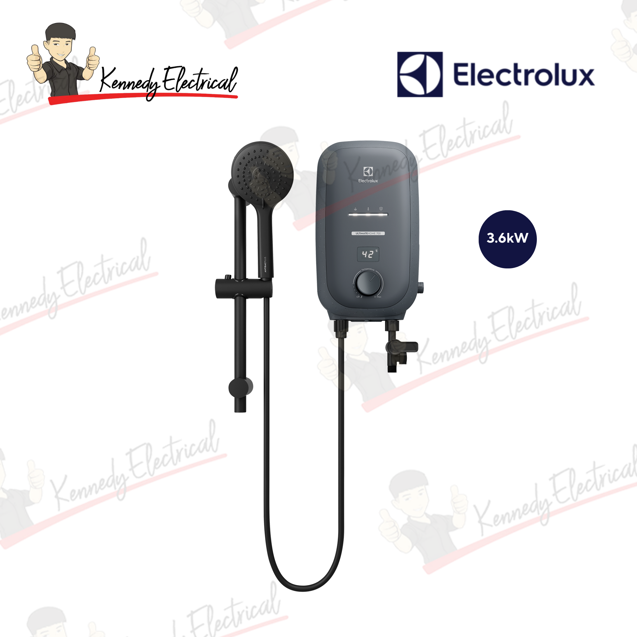 Electrolux 3.6kW DC Pump Water Heater with Rainshower (EWE361RB-G6)