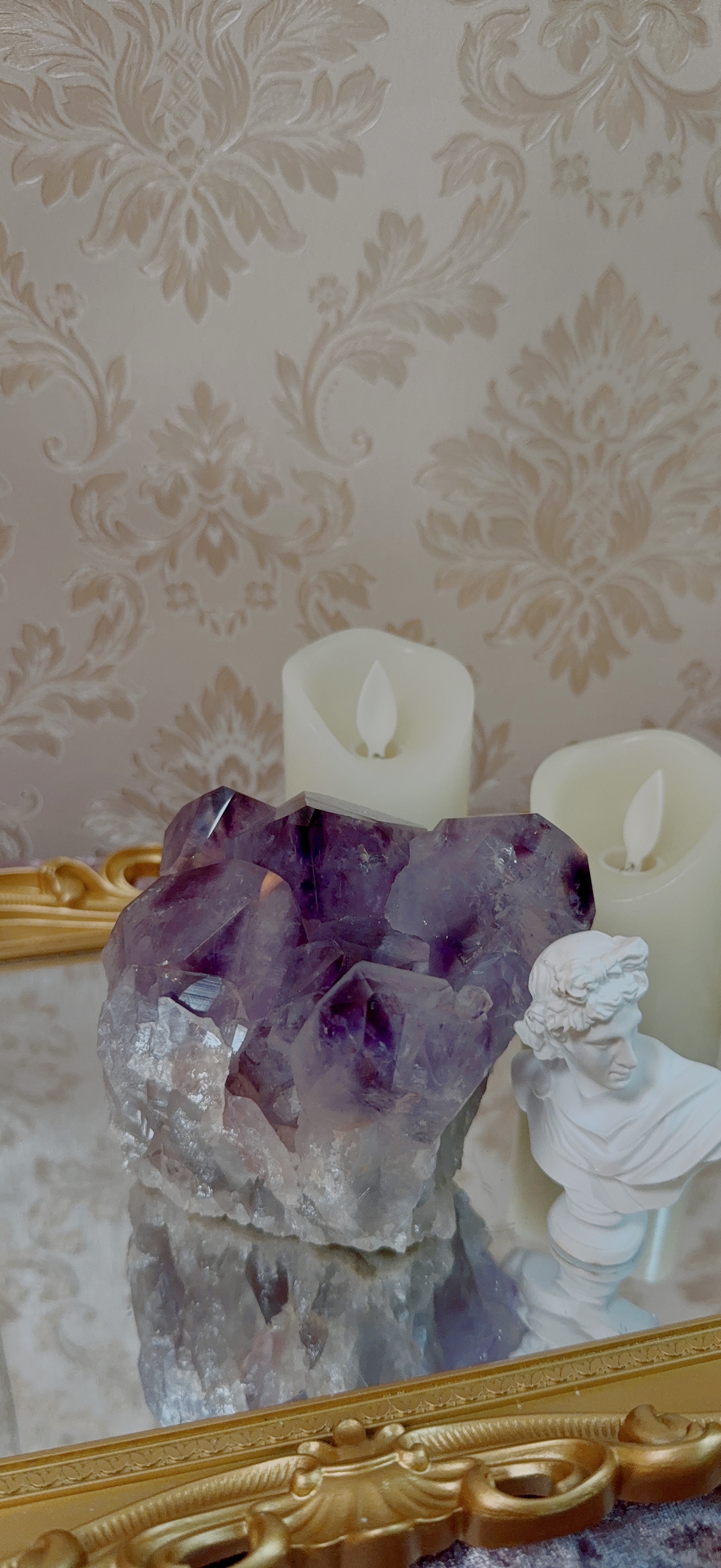 巴西教堂風紫幻影水晶簇