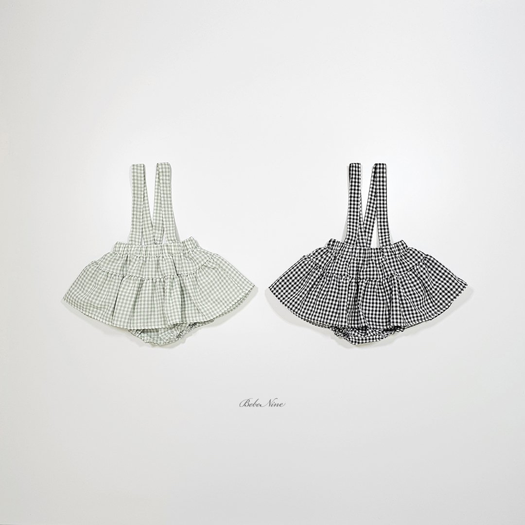 ☀️預訂 韓國直送☀️🇰🇷Bebenine兩色格紋純棉吊帶包屁裙