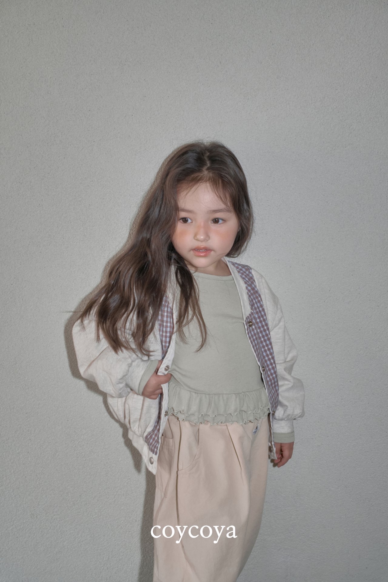 🌸預訂 韓國直送🌸🇰🇷COYCOYA兩色雙層褶皺下擺長袖上衣