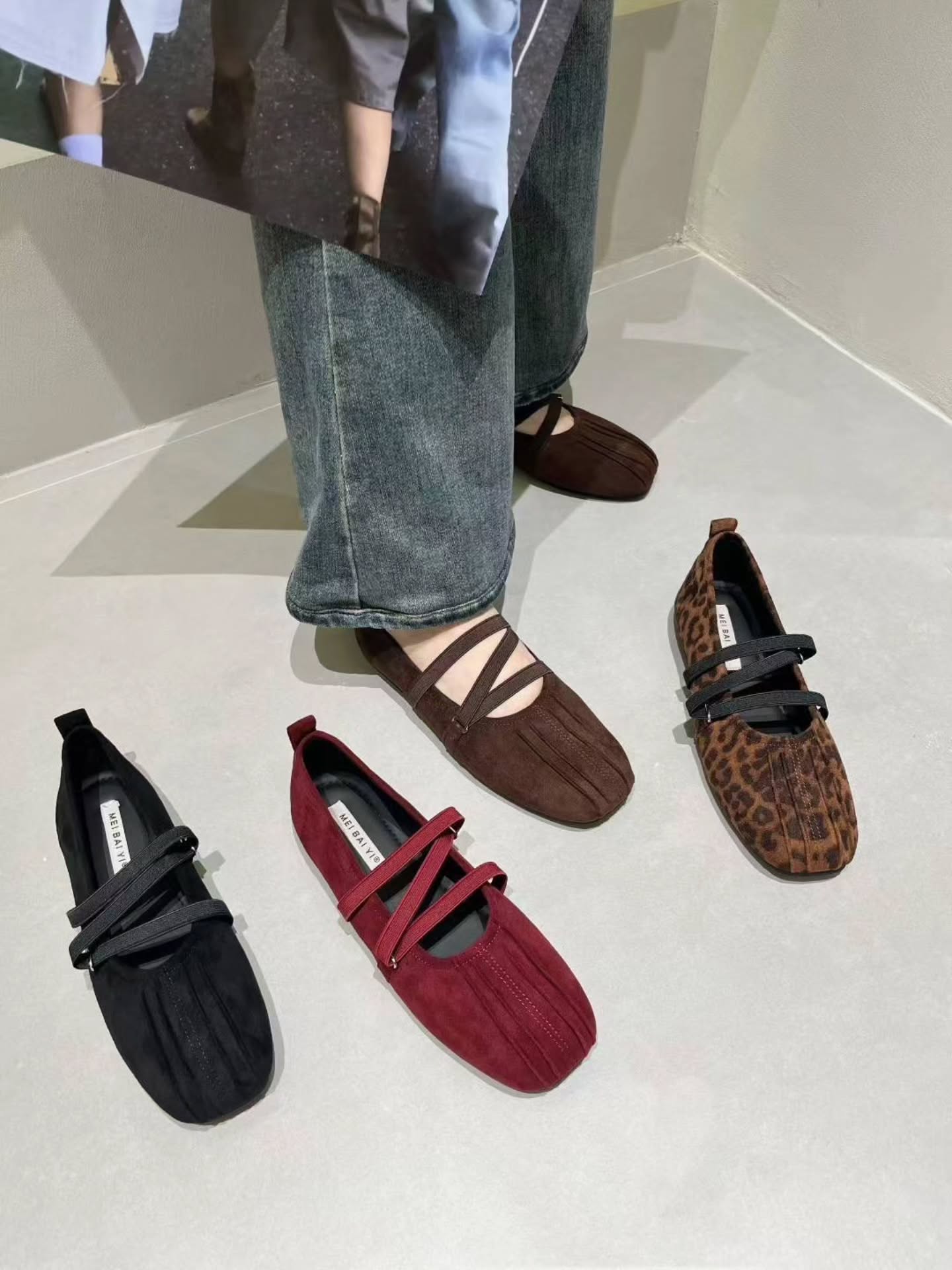 6638-102 方头复古绑带平底鞋 🇨🇳